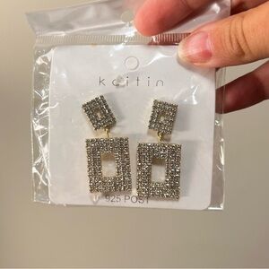 NEW Sparkly Squares Dangly Earrings